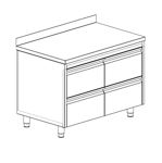 Стол-тумба с бортом (2 ящика по высоте)